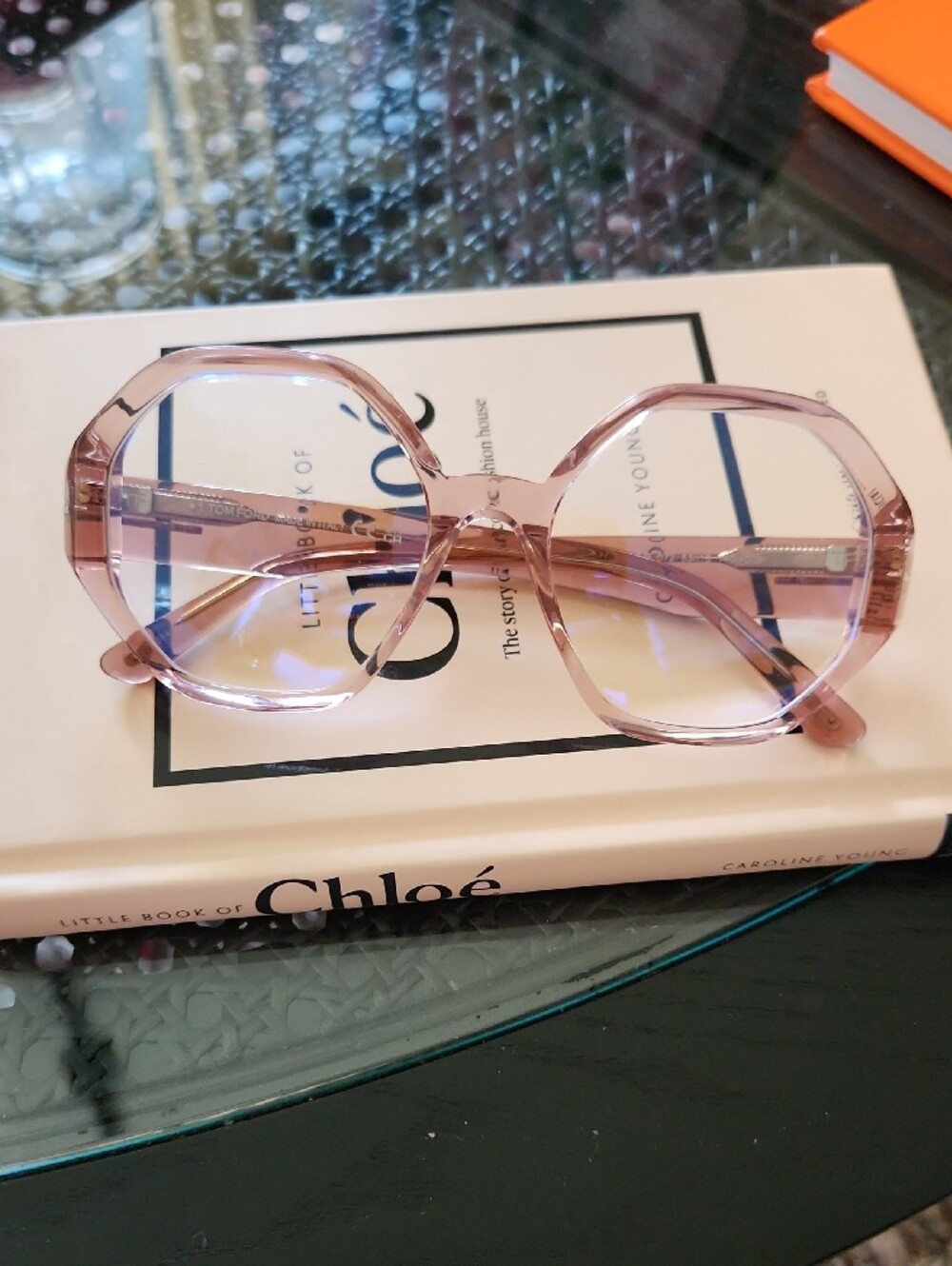 Tom Ford Clear Pink Octagonal Glasses